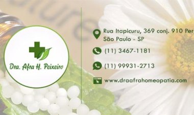 Encontre aqui Dra Afra Humberto Peixeiro - Homeopata em Perdizes (11) 99931-2713