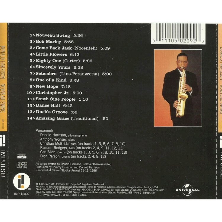 Compre aqui o Cd - Donald Harrison, Nouveau Swing