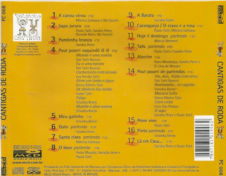 Compre aqui Cd Cantigas de Roda, Palavra Cantada