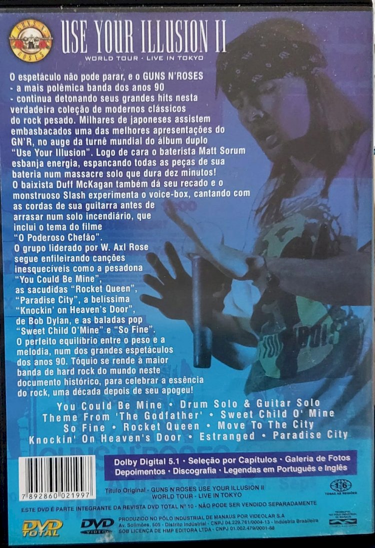 Dvd Guns N' Roses, Use Your Illusion II, World Tour Live In Tokyo 1992